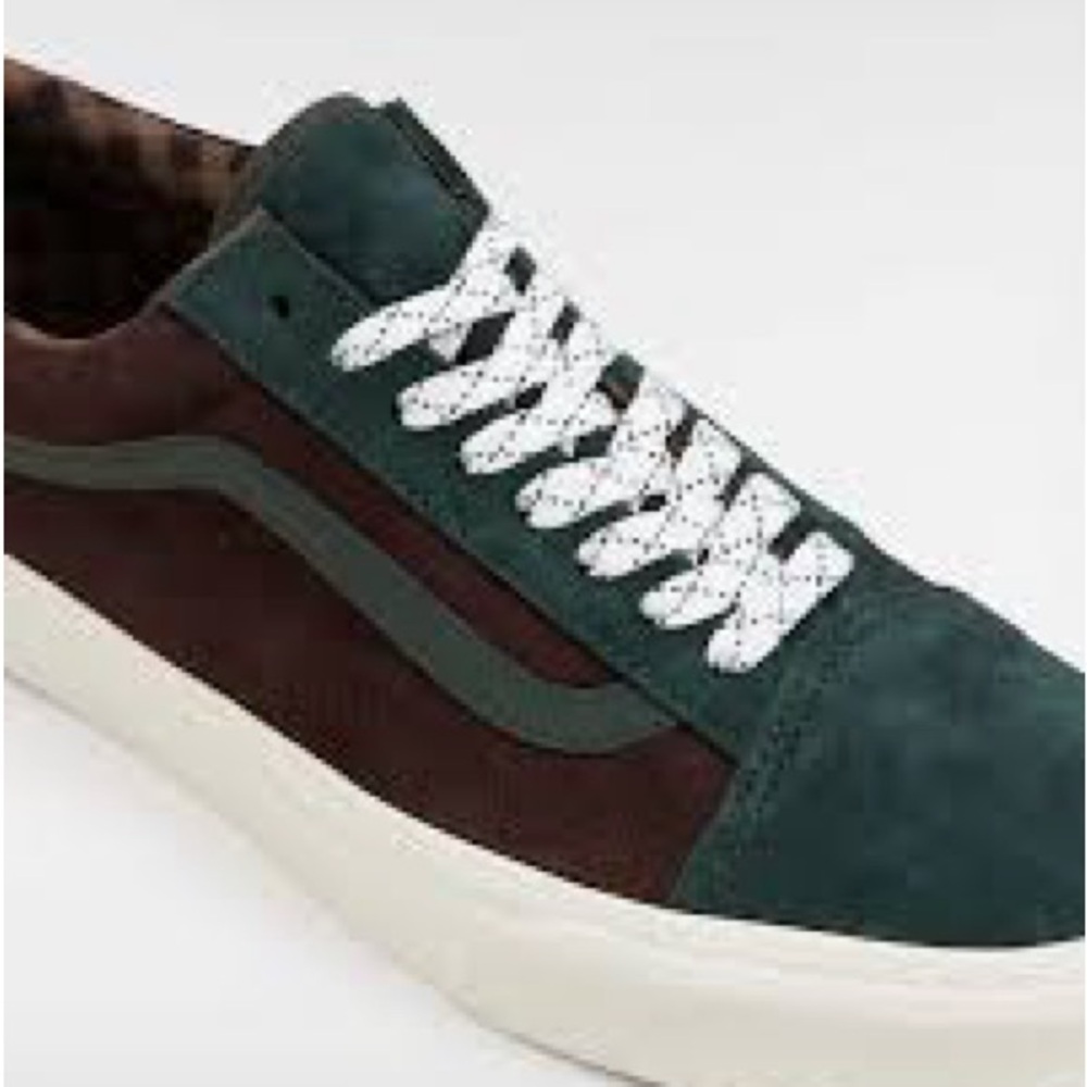 Vans Men's Forest Green and Chocolate Sneakers